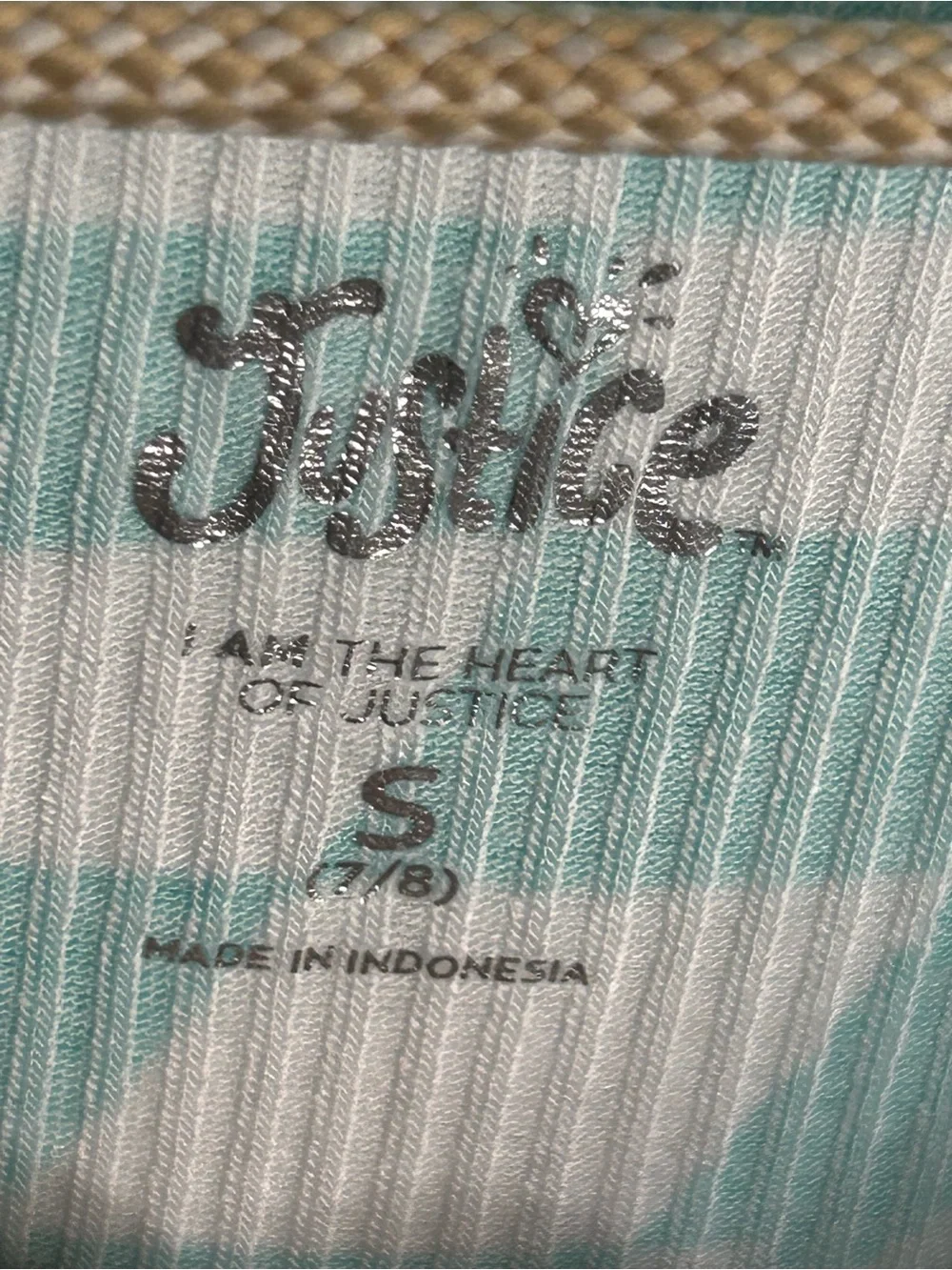 Justice Girls Turquoise Checkerboard Heart Long Sleeve Side-Cinch Button Up Top